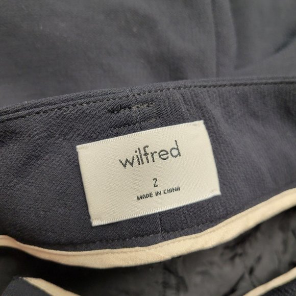 Aritzia Wilfred Tie Front Pants Black With White Stripe - Picture 2 of 5